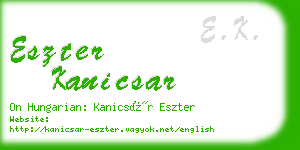 eszter kanicsar business card